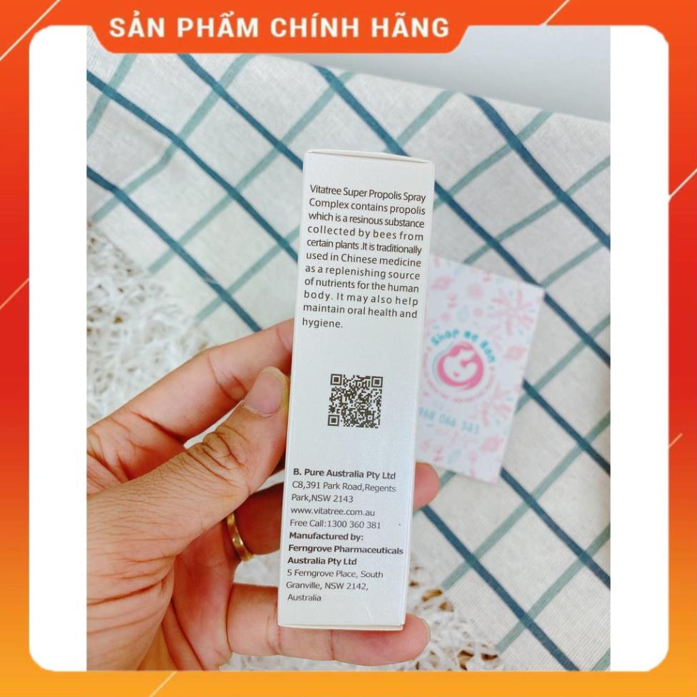 Chai Xịt Keo Ong hỗ trợ ho Vitatree 25ml mẫu mới 2021 chính hãng úc