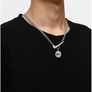 Vòng Cổ Dáng Dài Mặt Hình Chữ Bằng Thép Titan Phong Cách Hip Hop Sành Điệu Cá Tính