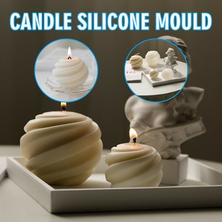 1pc New 3D Candle Silicone Mould Handmade DIY Soap Candle Making Mold Screw Ball