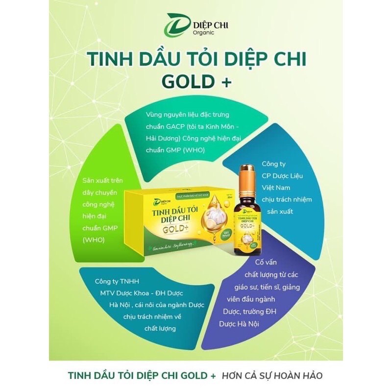 Tinh dầu tỏi Diệp Chi Gold + đánh bay ho, viêm họng, sổ mũi, cảm cúm, tăng đề kháng hàng ngày