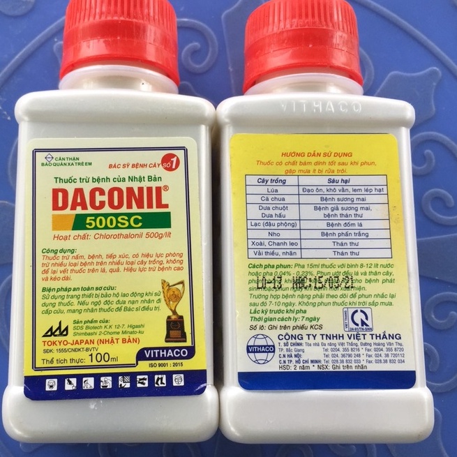Thuốc trừ nấm bệnh DACONIL 500SC Nhật Bản  - Đặc trị thán thư, sương mai, phấn trắng hoa hồng & cây trồng