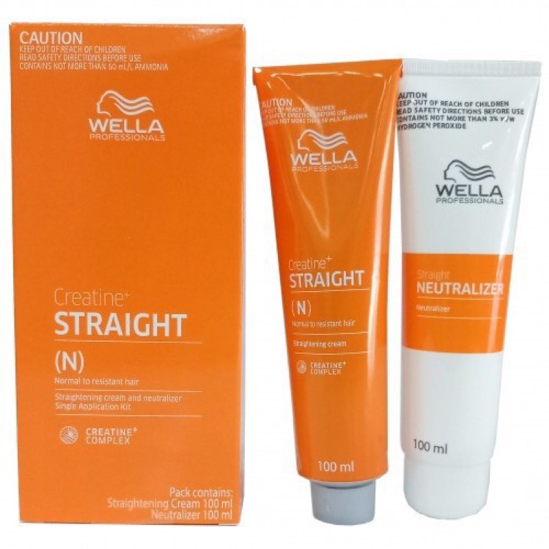 Tóc Đẹp Store Bộ thuốc duỗi tóc Wella Creatine Straight 100ml x2 ( mới) mềm bóng ép tóc tại nhà hiệu quả