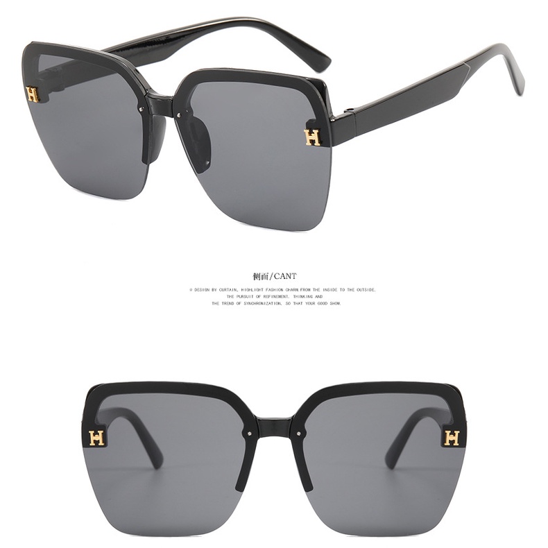 Thời trang Kính râm nữ không gọng Kính râm màu đen Kính râm xu hướng Kính lái xe UV400