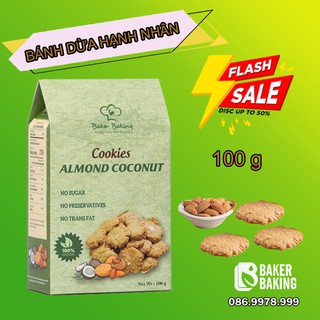 Bánh ăn kiêng giảm cân ❤FREESHIP❤️ Bánh Dừa Hạnh Nhân không đường, nguyên cám 100%, ăn vặt thả ga không lo béo, hộp 100g