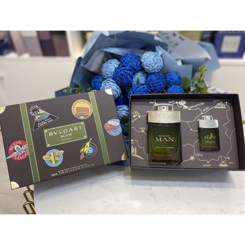 Set nước hoa Bvlgari Wood Essence EDP 100ml + 15ml | Thế Giới Skin Care
