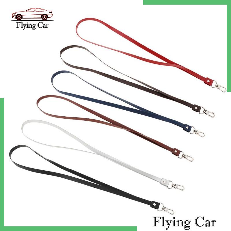 Dây Đeo Cổ Bằng Da PU Màu Đen Kèm Kẹp Kim Loại Cho Thẻ ID [Lzdjfmy2]