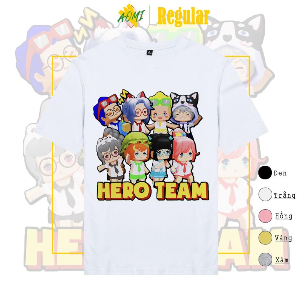 ÁO THUN UNISEX HERO TEAM TINY WORLD MINCRAFT PHÔNG NAM NỮ GIA ĐÌNH CẶP ĐÔI CÓ SIZE TRẺ EM AOMIVN