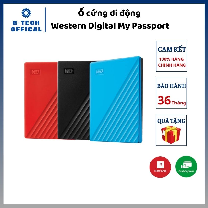 Ổ cứng di động Western Digital My Passport 1Tb / 2Tb USB3.2 - Hàng chính hãng bảo hành 36 tháng