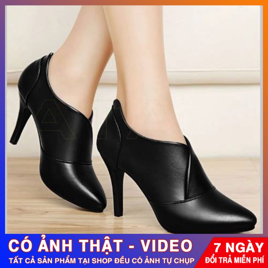 [ẢNH THẬT - FREE SHIP] Giày boot cổ thấp ROSATA RO35 7p gót nhọn - HÀNG VIỆT NAM - BKSTORE