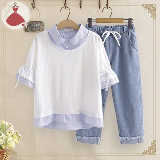  SOBIN BIG SIZE  50-90 KG SÉT ÁO THUN MIX QUẦN JEAN ỐNG SUÔNG NỮ TRẺ TRUNG NĂNG ĐỘNG 014 