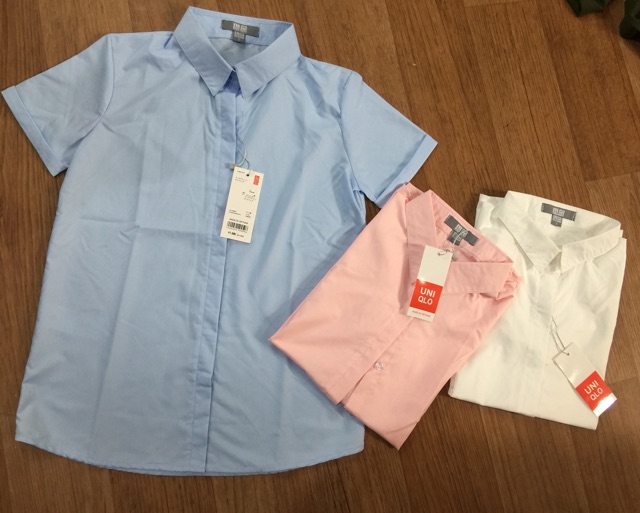 Sơ mi cộc tay công sở hàng vnxk sz s m l chất thô lụa k nhăn nhàu