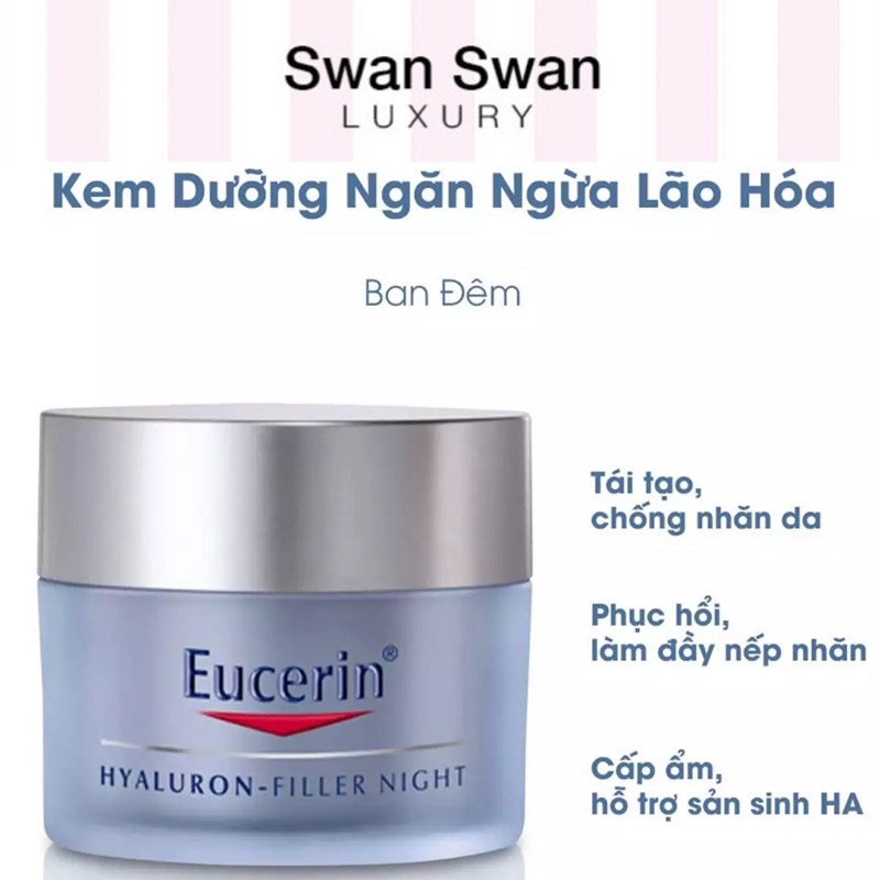 Kem Dưỡng Da Lão Hoá Ban Đêm Eucerin Hyaluron Filler Soin Nuit 20ml