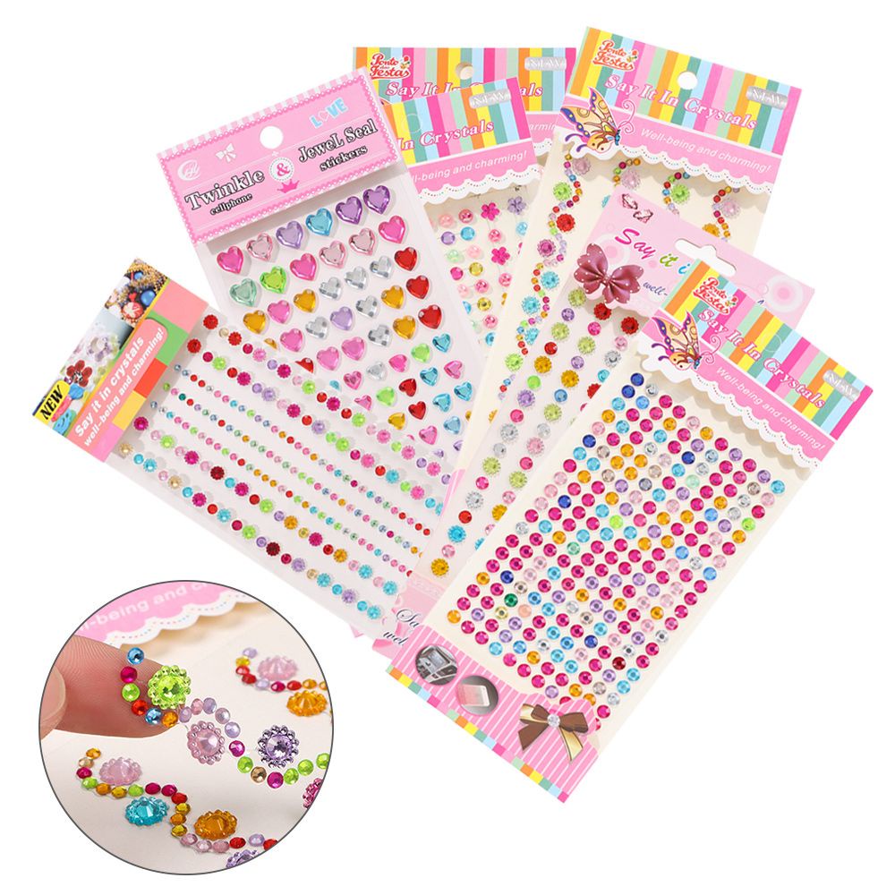 Miếng Dán Trang Trí Sổ Tay / Xe Hơi Đồ Chơi 3d Bằng Acrylic Đính Đá Diy Dễ Thương Cho Bé