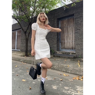 Đầm cổ trụ cột dây lưng Paris 2 màu