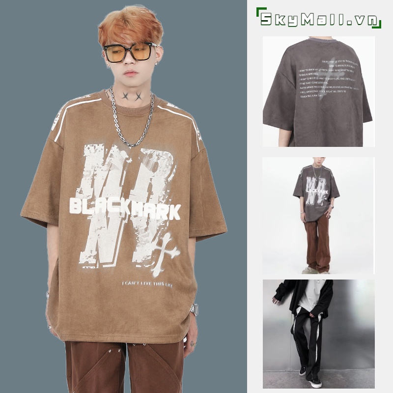 Áo Thun Tay Ngắn Cổ Tròn In Chữ Phong Cách Hàn Quốc Thời Trang Cho Nam