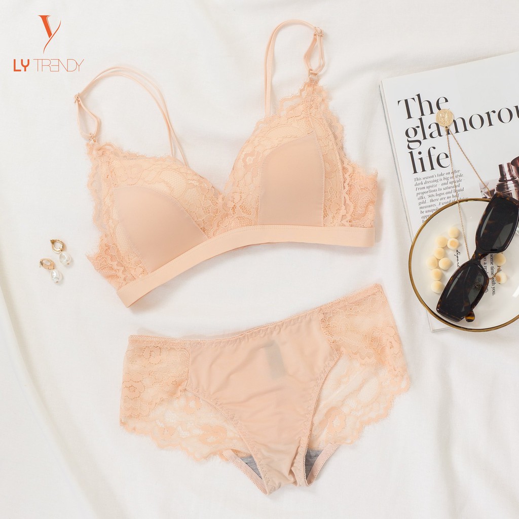 Bộ lót đệm mỏng không gọng, bộ lót ren mềm mại nâng đẩy ngực - B05 | BigBuy360 - bigbuy360.vn