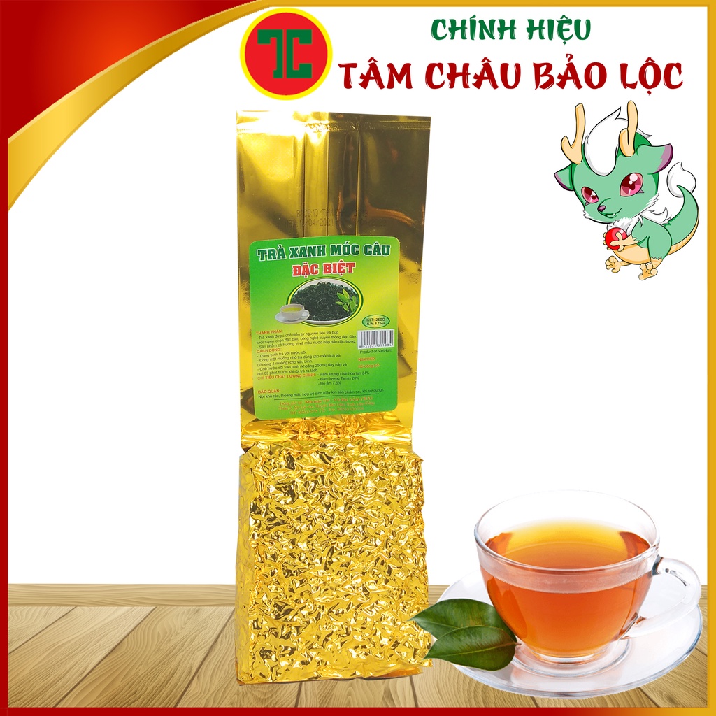 02 Trà Xanh Móc Câu Đặc Biệt 250G Bao Nhôm Sang Trọng - Chính hiệu TÂM CHÂU BẢO LỘC