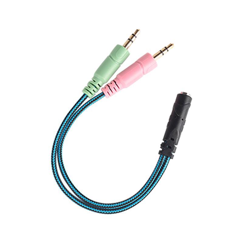 Dây cáp chia cổng âm thanh 3.5mm từ 1 đầu cái sang 2 đầu đực