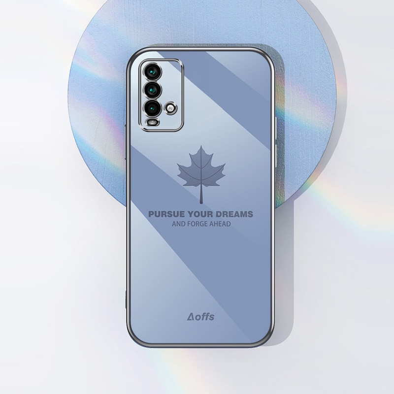 Ốp Điện Thoại Viền Vuông Mềm Họa Tiết Lá Phong Hoạt Hình 6D Cho Xiaomi Redmi 10 10C 10A 9 9T 9A 9C