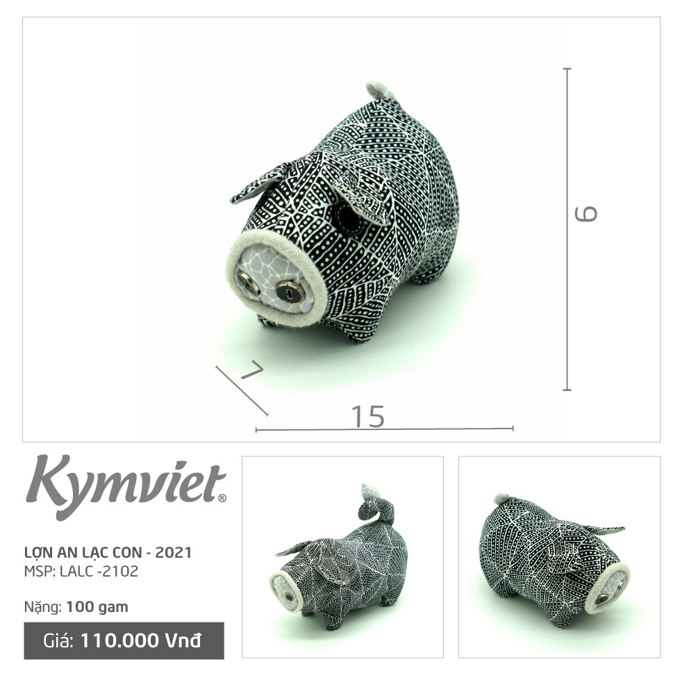 Đồ Chơi Nhồi Bông Hình Lợn An Lạc Con Kymviet Craft Cotton