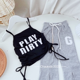 Set áo dây PLAY DIrTY bé gái