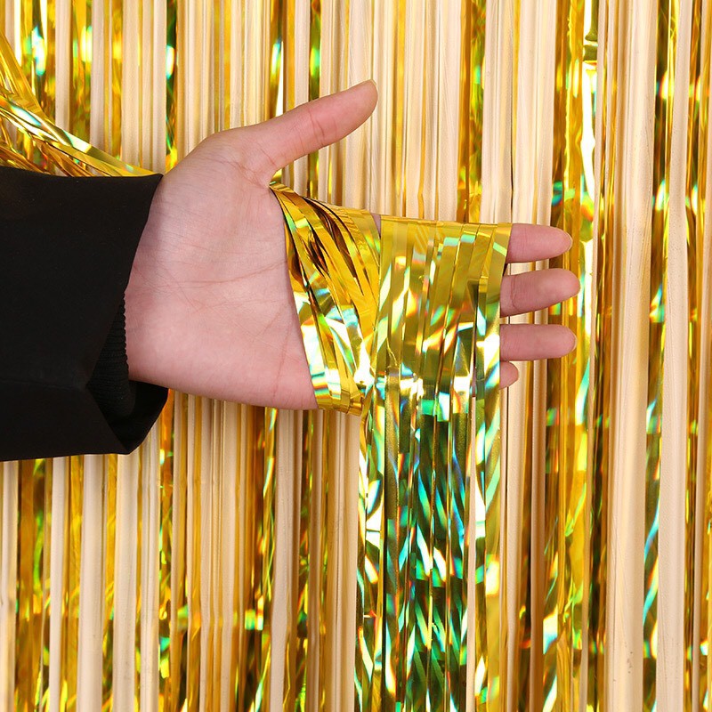 Trang Trí Bánh Sinh Nhật Bánh Kem - rèm kim tuyến đủ màu loại 2m và 3m