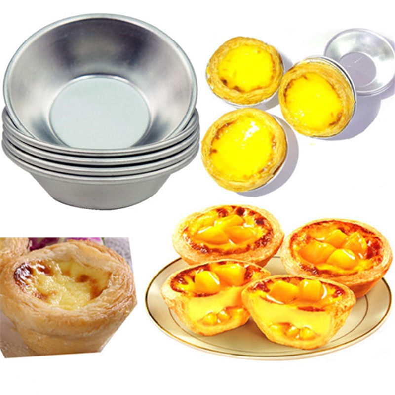 Set 5 Khuôn Nhôm Làm Bánh Tart Trứng Mini Cách Nhiệt Chống Dính Tiện Dụng