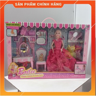 💥FREESHIP+MUA KÈM QUÀ TẶNG💥Bộ đồ chơi trang điểm búp bê barbie hộp lớn cực dễ thương cho bé gái
