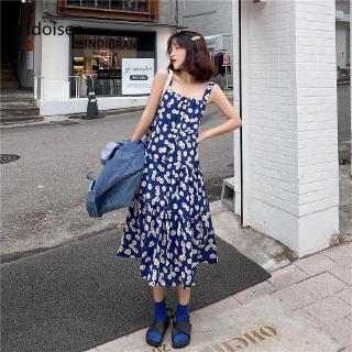 Đầm Yếm Nữ In Hoa Phong Cách Hàn Quốc