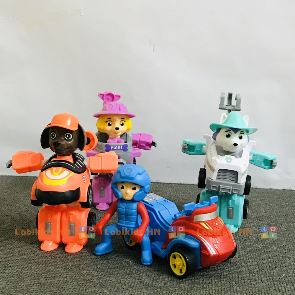 Đồ chơi đội chó cứu hộ biến hình robot 4 nhân vật loại to, Anh Ryder và 3 chú cún - Paw patrol