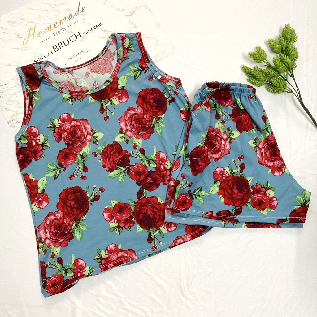 BỘ THUN LẠNH SÁT NÁCH CHO NỮ FREESIZE 50-57kg ĐỒ BỘ NGỦ BỘ MẶC NHÀ NỮ - BOSN