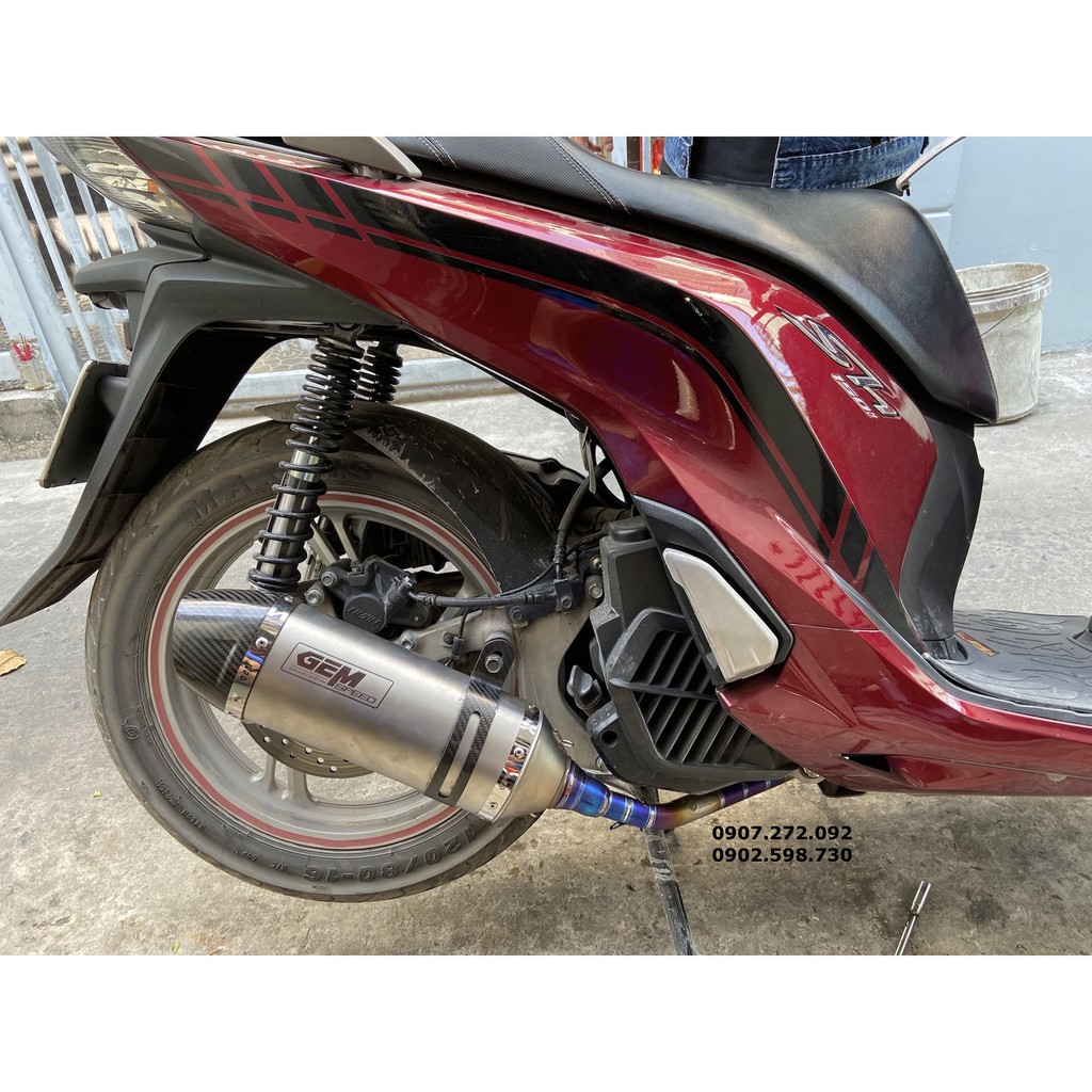 Cổ pô Titan xịn gắn pô lon pô độ 27mm X 51mm cho SHVN 19 quay đầu / Air Blade 125-150 / Vario / Click thái