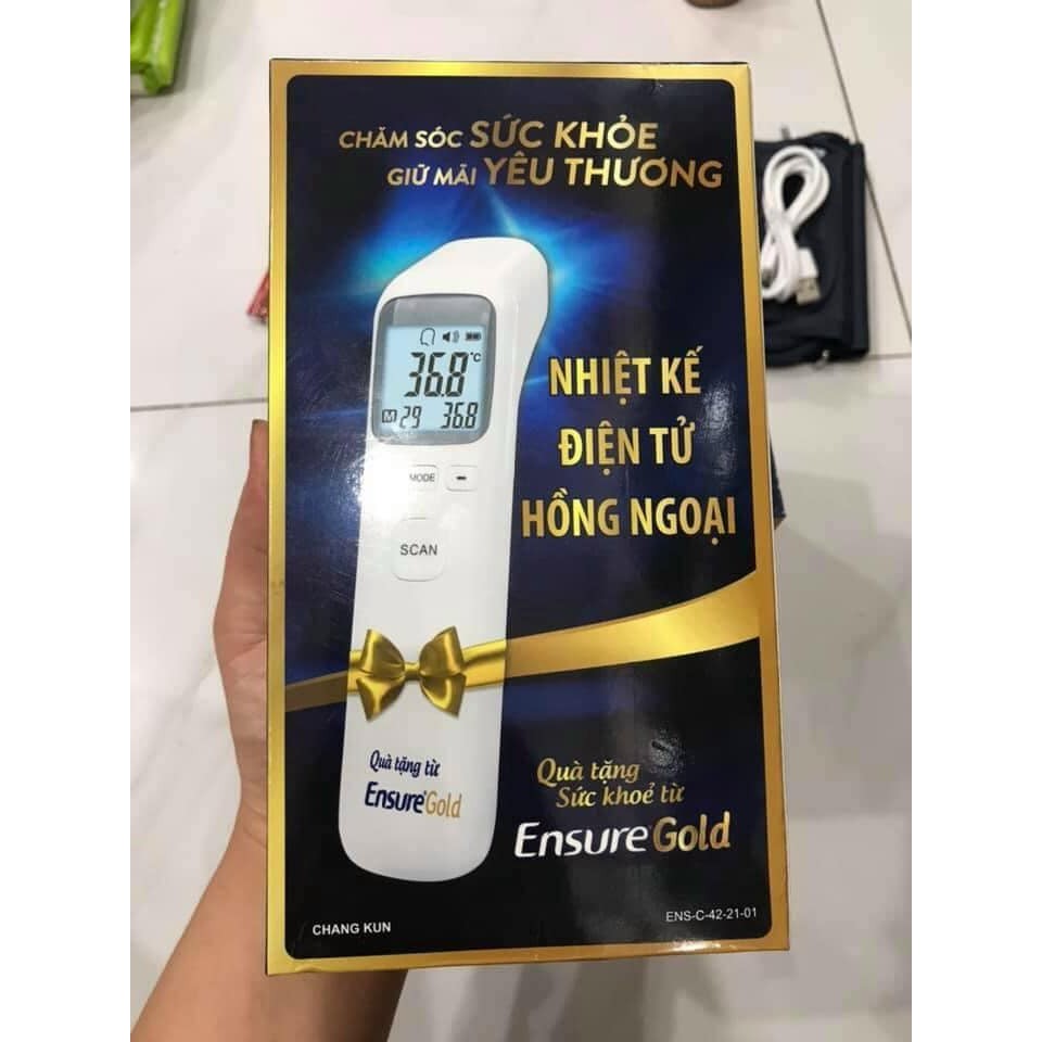 Nhiệt kế điện tử hồng ngoại ENSURE GOLD tặng sử dụng pin - máy đo thân nhiệt cầm tay