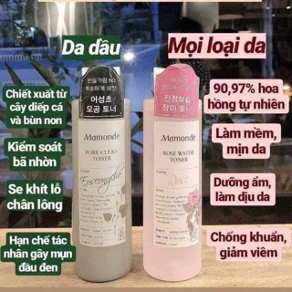 Nước Hoa Hồng Mamonde Rau diếp cá + hoa hồng