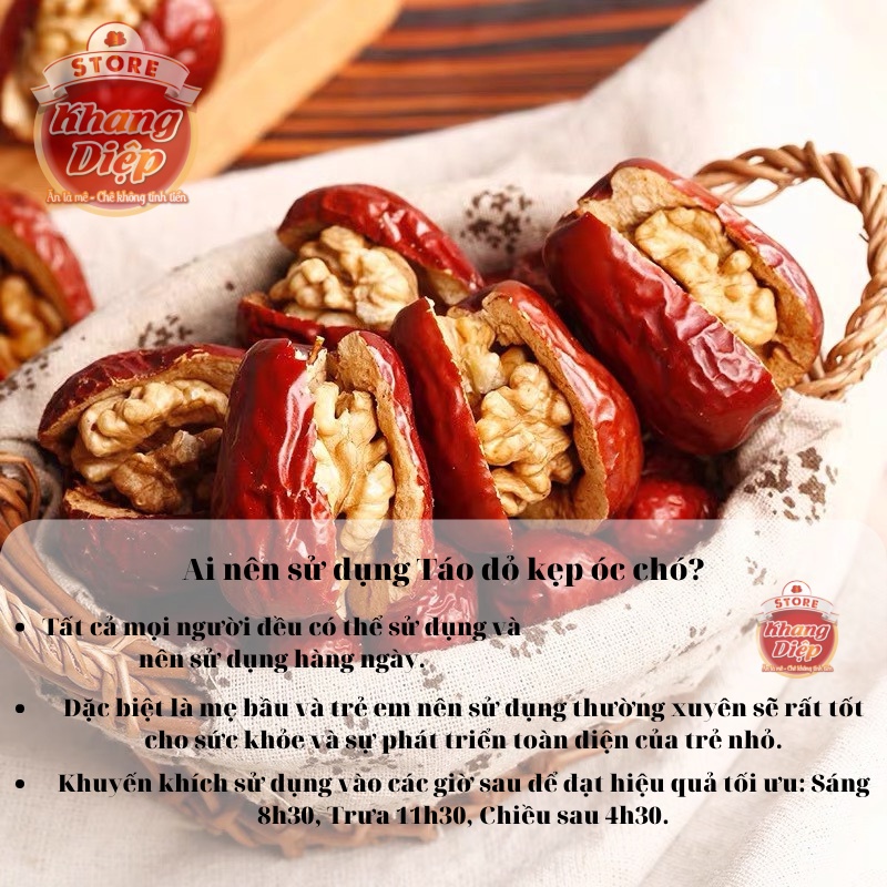 Táo đỏ kẹp óc chó và nho khô túi 500g