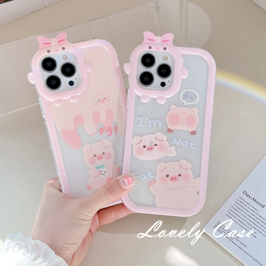 IPhone 14 13 12 11 Pro Max SE 2020 X Xr Xs Max 8 7 PlusỐp Điện Thoại Mềm Trong Suốt In Hình Heo Hồng Cho