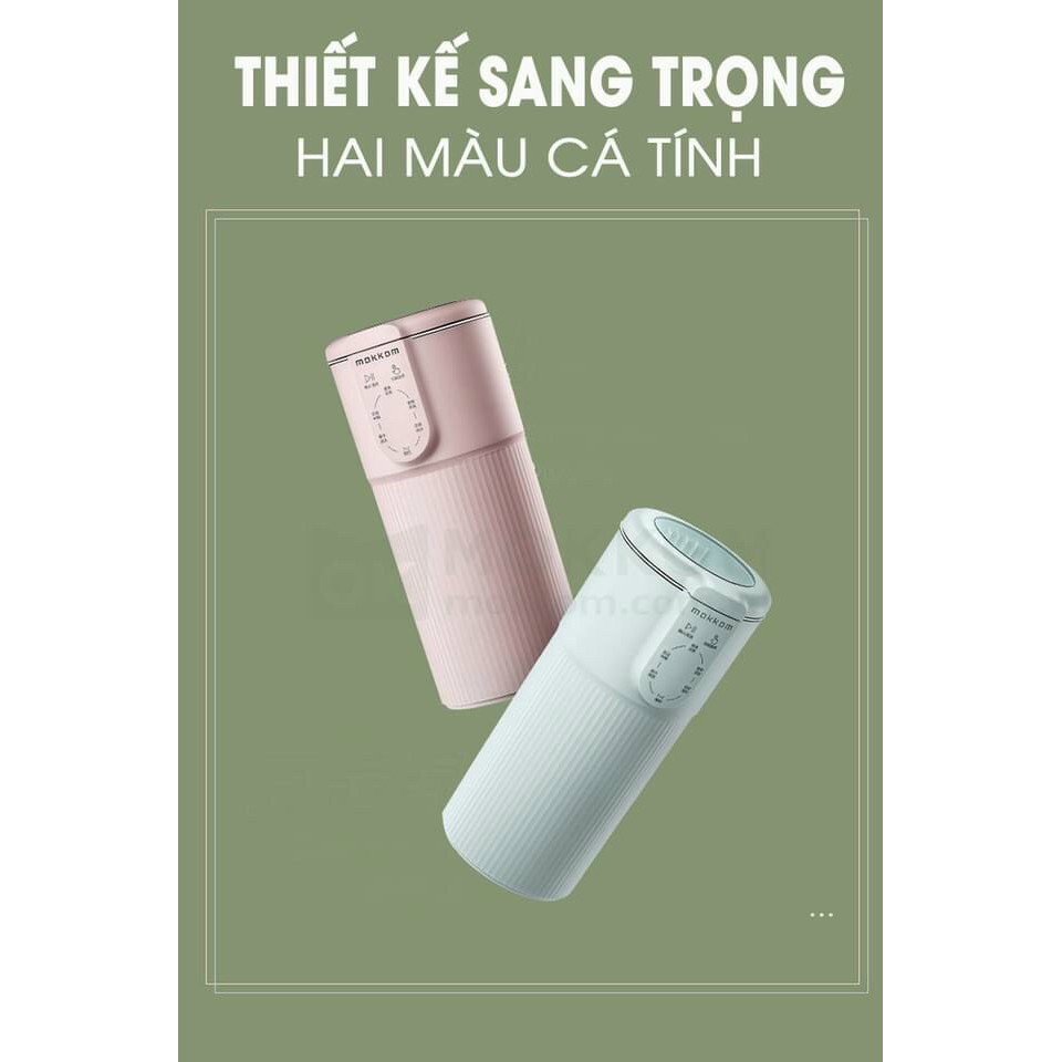 Máy Làm Sữa Hạt Mini MOKKOM - Say Nấu Đa Năng Gọn Nhẹ Cầm Tay  - Bảo hành 12 tháng