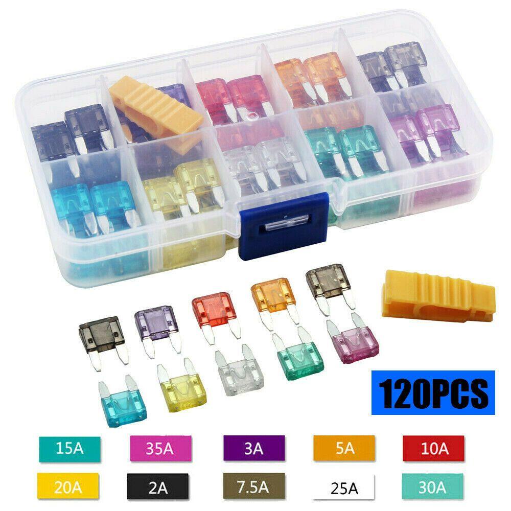 Set 1 120 Cầu Chì Lưỡi Dao Mini 2-30A Chuyên Dụng Cho Xe Hơi