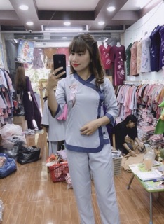 Bộ đồ đi chùa Nữ chữ TÂM