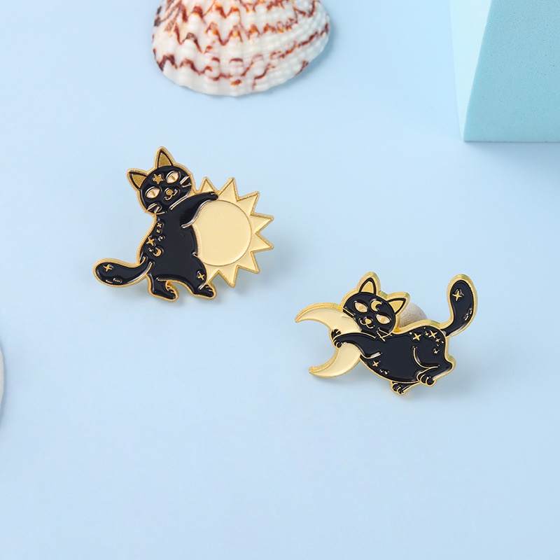 Ghim cài áo QIHE JEWELRY họa tiết mèo 31 kiểu dáng tùy chọn phong cách punk làm quà tặng cho bạn bè