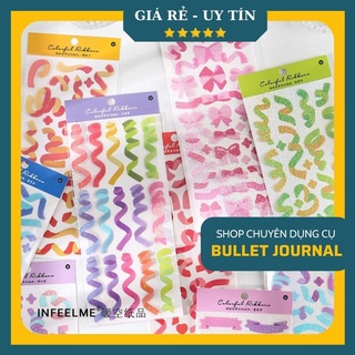 Sticker hình dán ruy băng confetti trang trí polaroid hologram kim tuyến TOGU trang trí sổ bullet journal hình ảnh