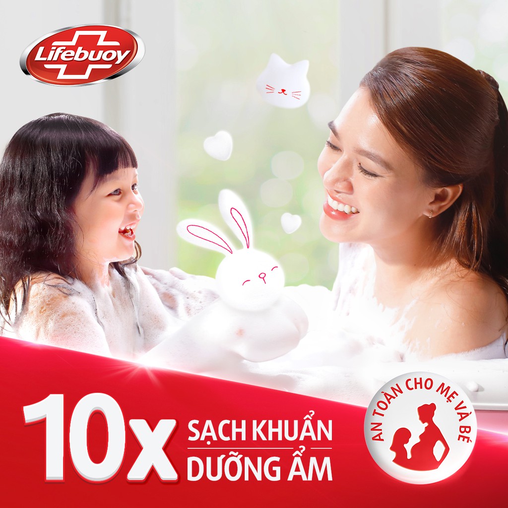 Bọt tắm dưỡng ẩm Lifebuoy hương Lô Hội 400ml