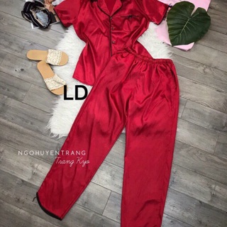 BỘ NGỦ PIjama Lụa TAY CỘC QUẦN DÀI