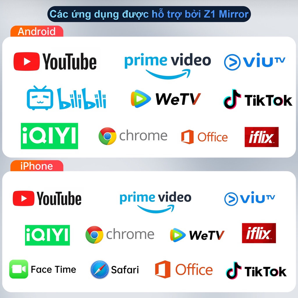 Máy chiếu mini QIAOLET Z1 Android IOS HD hỗ trợ video HD và kết nối với điện thoại, laptop, máy tính