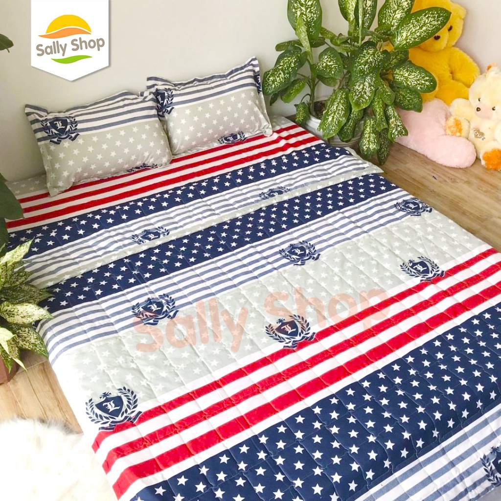 Chăn Hè Trần Bông Cotton Poly Mẫu CỜ MỸ