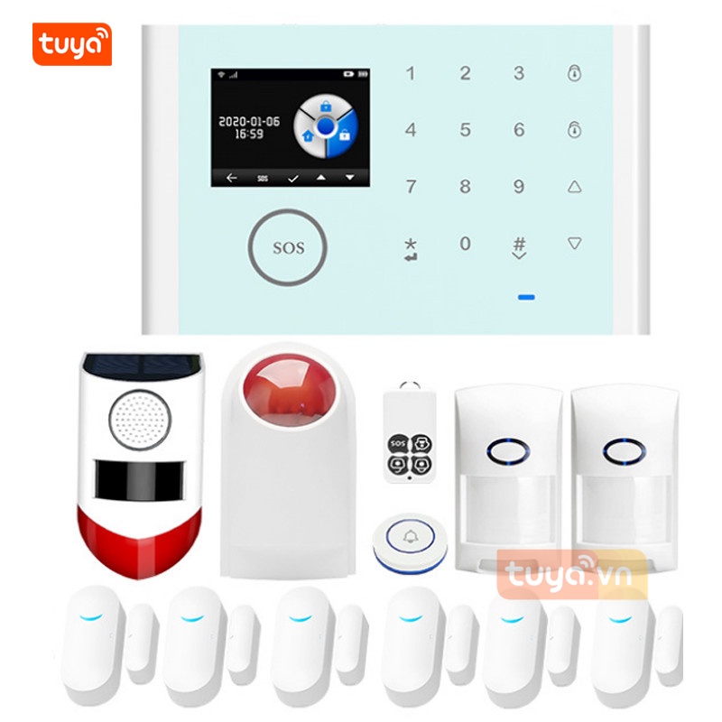 Bộ Kit Trung Tâm Báo Động Không Dây GSM Wifi Tuya SHP-CK8