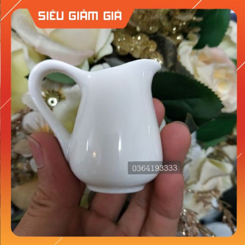 Bình rót sữa bé 35ml - Ly đựng đường Milk Jar sứ trắng trơn