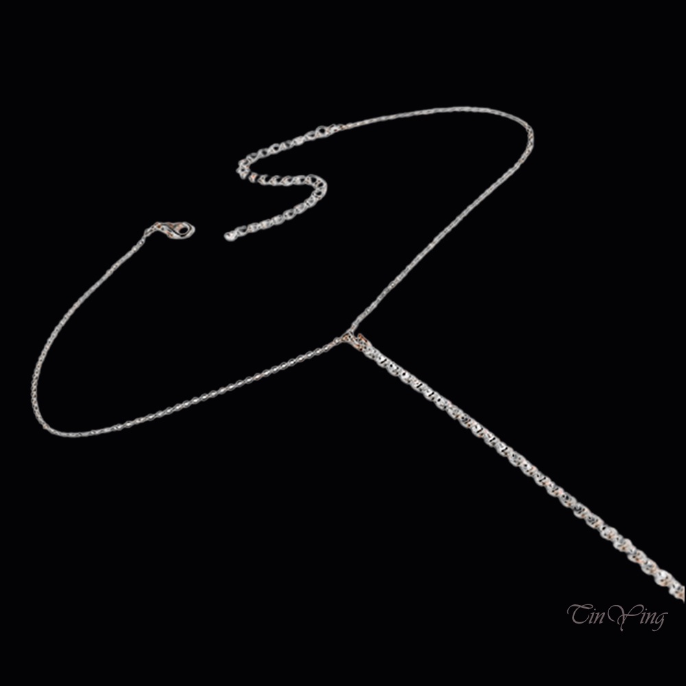 GETNOIVAS Vòng cổ Sợi Xích Dáng Dài Hình Chữ Y Đính Đá Sáng Lấp Lánh Thời Trang Quyến Rũ Cho Nữ