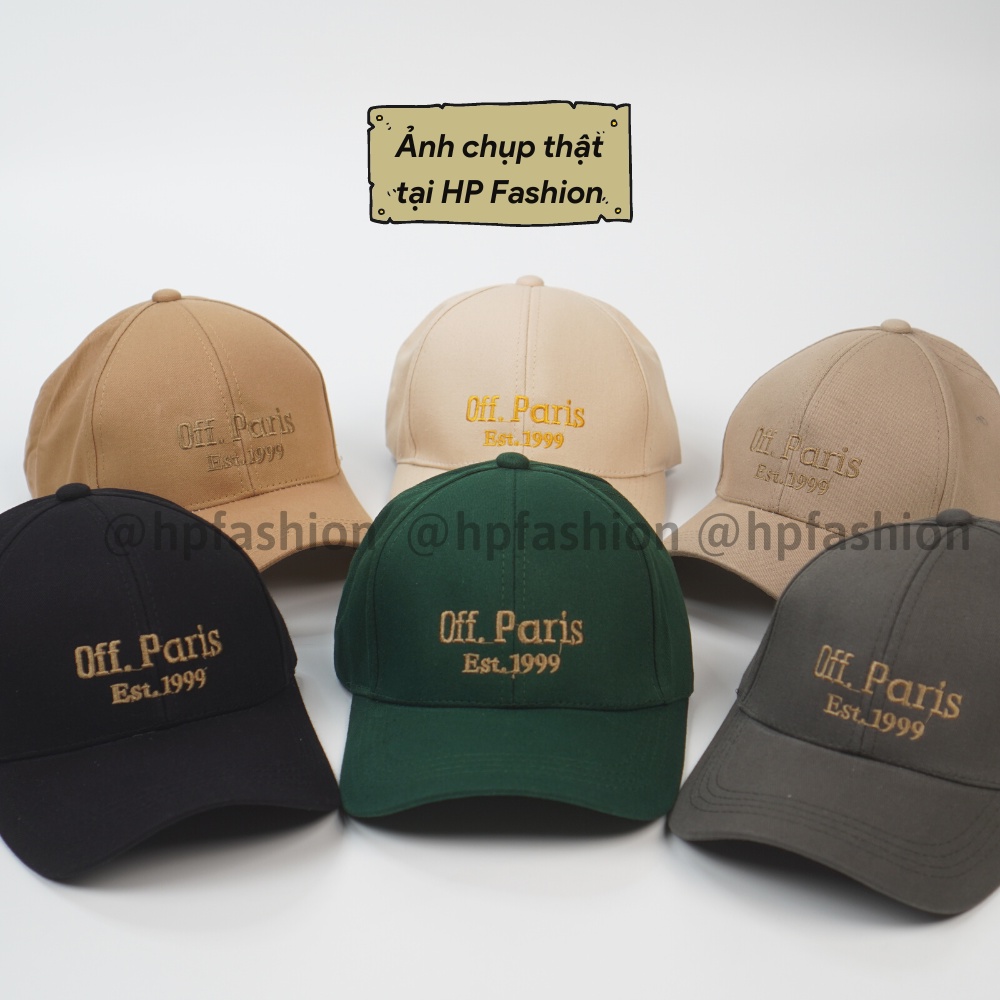 Mũ lưỡi trai ❤️ Nón kết thêu chữ Off Paris chất kaki cao cấp form unisex nam nữ N64 - Happy Style