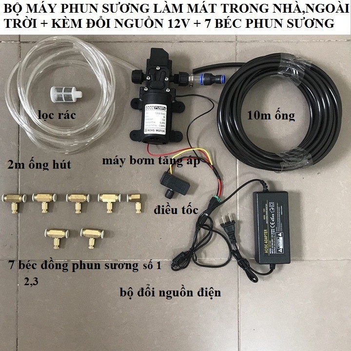 bộ máy phun sương làm mát trong nhà